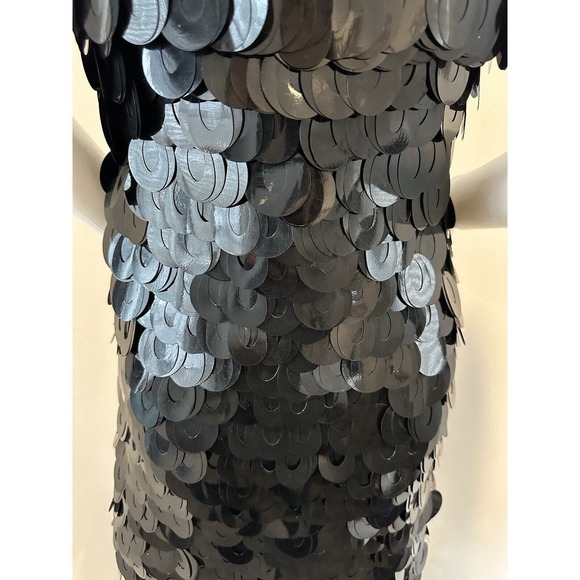 Poleci Black Sequin Mini Dress Multi-Strap Womens Sleeveless Size 4 - Picture 7 of 13